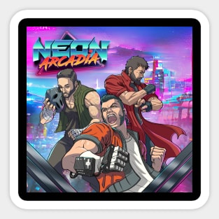 Neon Arcadia Band Art Sticker